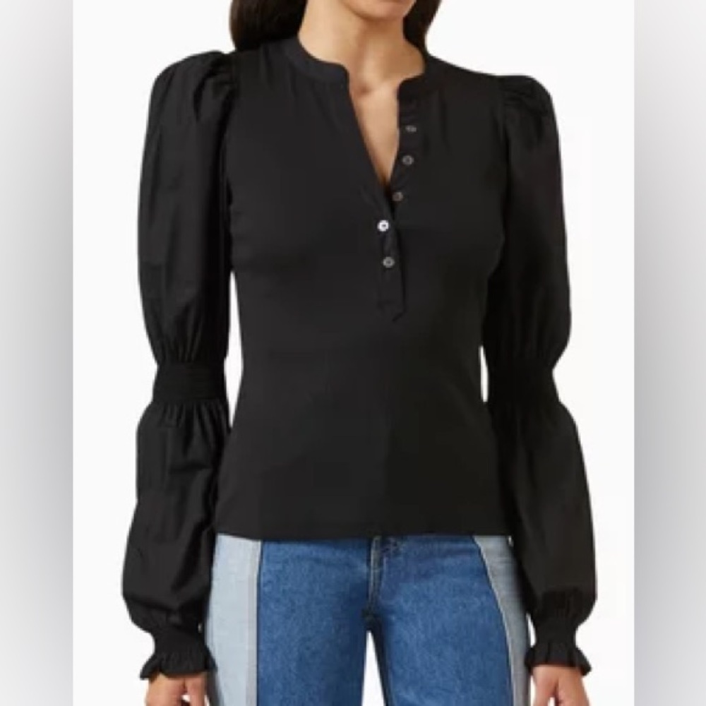 NWT Elie Tahari Puff Smock Sleeve Knit Top | XS